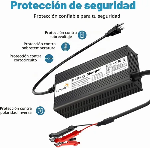 Vista 2 de LVYUAN Cargador de batería LiFePO4 de 12V 20A con certificación UL