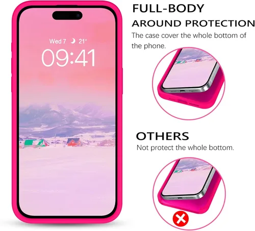 Vista 8 de GUAGUA Funda para iPhone 15 Plus de 6.7 pulgadas, silicona líquida compatible con MagSafe de goma suave, forro de microfibra delgada, funda de cojín