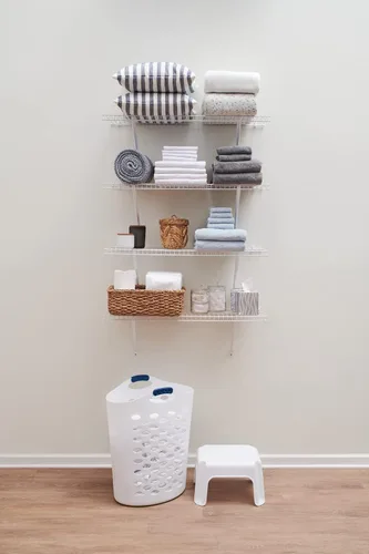 Vista 8 de Rubbermaid: kit de estante de lino para montaje directo, longitud de 3 pies, color blanco
