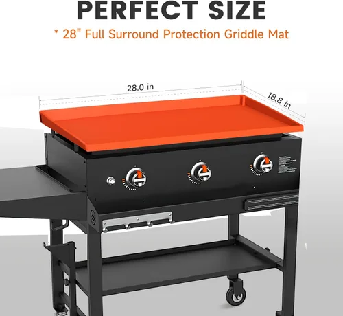 Vista 2 de Cubierta de parrilla de silicona Blackstone de 28" de borde completo, accesorios premium de parrilla Blackstone de grado alimenticio, protector