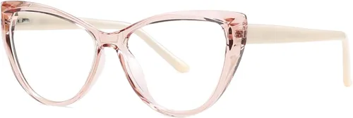 Vista 2 de Blue Light Glasses Cateye Women Fake Eyeglasses Anti Eye Strain Computer Glasses Clear Lens Rosa (grande)