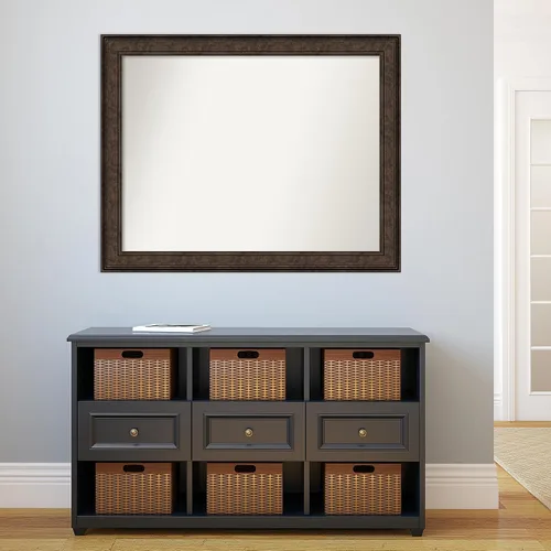 Vista 863 de Amanti Art Espejo de pared personalizado no biselado (25 x 25 pulgadas), marco de bronce acentuado, varios tamaños personalizados, espejo de baño