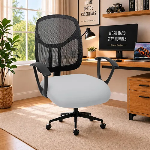 Vista 41 de Fundas elásticas resistentes al agua para sillas de computadora - Protectores lavables para respaldo giratorio y asiento para mascotas - Negro