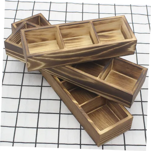 Vista 4 de Soporte para bolsitas de té, de madera, 3 compartimentos, organizador de té y café, almacenamiento en el hogar