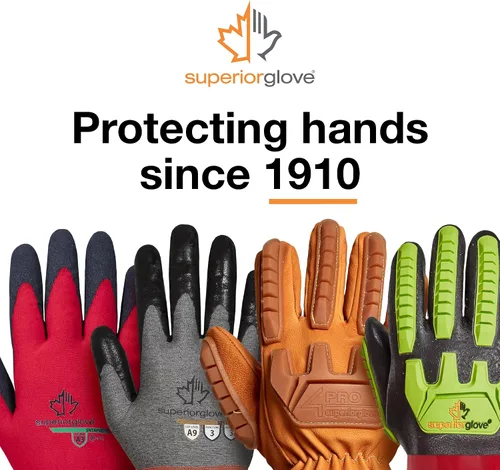 Vista 5 de Superior Glove Guantes de Trabajo de Invierno - Con Forro Polar con Palmas de Agarre Firme Negras (Temperaturas Frías) Guantes para Congelador