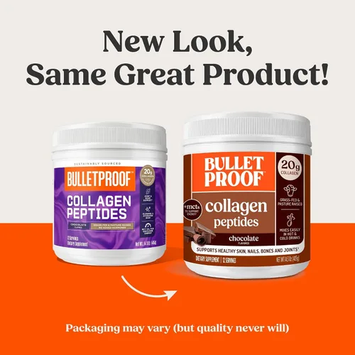 Vista 2 de Bulletproof Polvo de Péptidos de Colágeno Chocolate con Aceite MCT, 14.3 Onzas, Proteína de Colágeno Alimentado con Pasto para la Piel, Soporte
