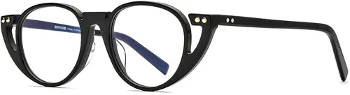 Vista 5 de HEPIDEM Marco de gafas de acetato para hombre, nuevo marco de gafas óptico retro redondo vintage