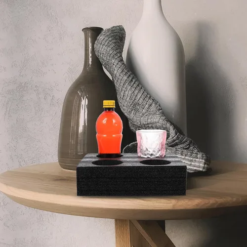 Vista 9 de Cabilock Herramientas portátiles de embalaje de bebidas 2 paquetes de bandejas portavasos, organizador de viaje para tazas de diseño de bandeja