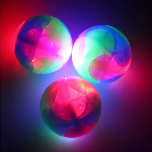 Vista 7 de 2 bolas grandes para perros con luz intermitente, bola elástica que brilla en la oscuridad, interactiva, saltando, parpadeante, juguetes