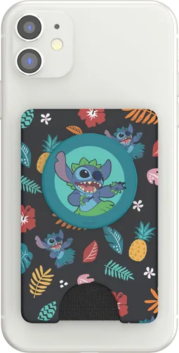 Vista 5 de Cartera para teléfono PopSockets con soporte expandible, tarjetero, Disney - Patrón Aloha de Stitch