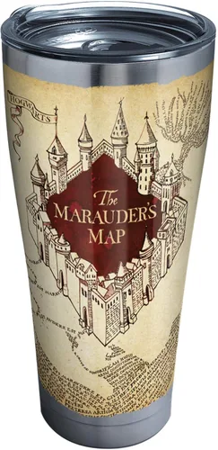 Vista 15 de Vaso térmico Tervis. Vaso de «El Mapa del Merodeador» de Harry Potter, vaso térmico con tapa marrón, 16 onza, Transparente