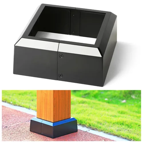 Vista 15 de Paquete de 4 cubiertas de base de poste de cubierta de aleación de aluminio (base de poste de 1 x 1 pulgada x 3.35 pulgadas), para pasamanos, Blanco
