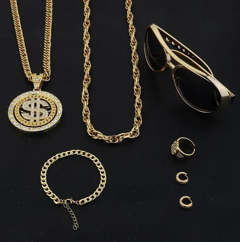 Vista 5 de Jstyle Joyas de hip hop de los años 80 y 90 para hombres y mujeres