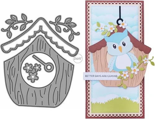 Vista 11 de DzIxY Casas Troqueles de corte de metal para kit de fabricación de tarjetas, troquelados de papel en relieve, plantillas de máquina de álbumes