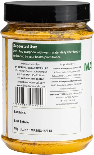 Vista 5 de bixa BOTANICAL Polvo de raíz de jengibre y mango Curcuma Amada Ambehaldi - Suplemento de hierbas ayurvédicas 7 onzas Sin gluten, sin OMG