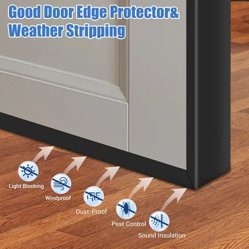 Vista 7 de Borde de goma protector, canal en U autoadhesivo de 1-1/2 pulgadas para maderas, bandas flexibles en forma de U para despegar y pegar, protector