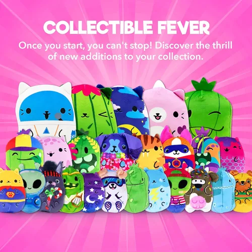 Vista 6 de Cats vs Pickles Paquete de 2 bolsas misteriosas rellenas de frijoles de ola fucsia, rellenos de calcetines, bolsas ciegas para niñas y niños