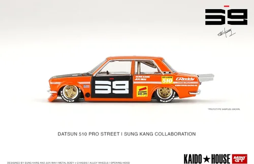Vista 3 de Mini GT x Kaido House 1:64 Datsun 510 Pro Street SK510 Naranja - KHMG004
