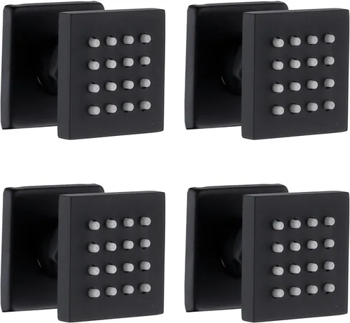 Vista 16 de HOMEDEC Cabezal de ducha redondo de latón de 2 pulgadas, para masaje, spa, soporte de pared, 4 piezas, negro mate