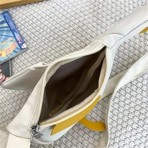 Vista 4 de Bolso de lona Kawaii Duck Funny Animal Bolso de hombro de dibujos animados Bolso lindo monedero novedad único Satchel Messenger Wallet Bolso