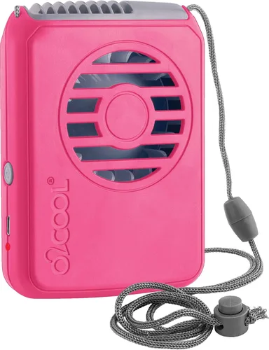 Vista 10 de O2COOL Ventilador de enfriamiento de cordón ajustable con batería USB de viaje personal para cuello portátil, (negro)