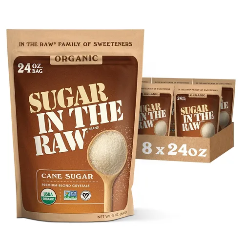 Vista 8 de Sugar In The Raw - Azúcar de caña blanca granulada orgánica de primera calidad, edulcorante natural puro, bebidas calientes y frías, café, cocina