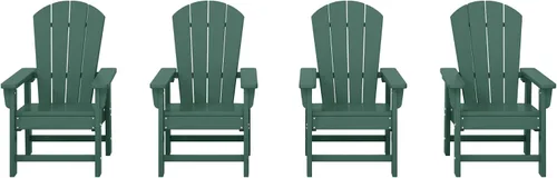 Vista 15 de WestinTrends Malibu Kids - Silla de patio de plástico HDPE Adirondack para exteriores, color negro