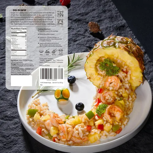 Vista 2 de YUHO Shirataki Konjac - Arroz para el interior, vegano, sin gluten, sin grasa, apto para dieta cetogénica, bajo en carbohidratos, 53.61 onzas