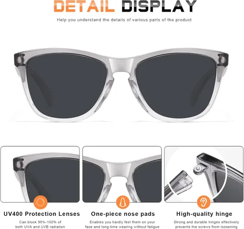 Vista 3 de Gafas de sol polarizadas para mujer, lentes de sol de diseño moderno con espejo, protección UV400, gafas de sol