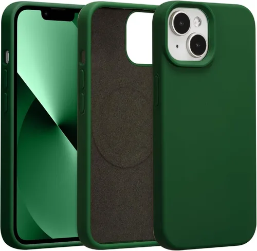 Vista 424 de Funda magnética de silicona para iPhone 13 Pro, color blanco antiguo [Compatible con Magsafe] [Forro de microfibra suave antiarañazos], funda