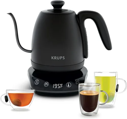 Vista 10 de KRUPS Hervidor de Agua Eléctrico de 1.5L de Acero Inoxidable con Toque Frío en el Interior, Hervido Rápido, Una Taza en 80 Segundos, Pared Doble