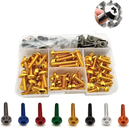 Vista 3 de TCHAU Kit de carrocería de motocicleta Kit de tuercas de carenado para Kawasaki VERSYS 650 ZG1000 ZX6 ZX9R ZXR400 ZRX1100 ZRX1200 ZX11 ZX1100 ZX7R