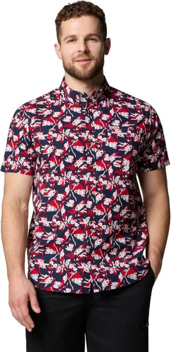 Vista 32 de Columbia - Camisa de manga corta para hombre Rapid Rivers con estampado, con cómodo elástico Colegial Navy Outback