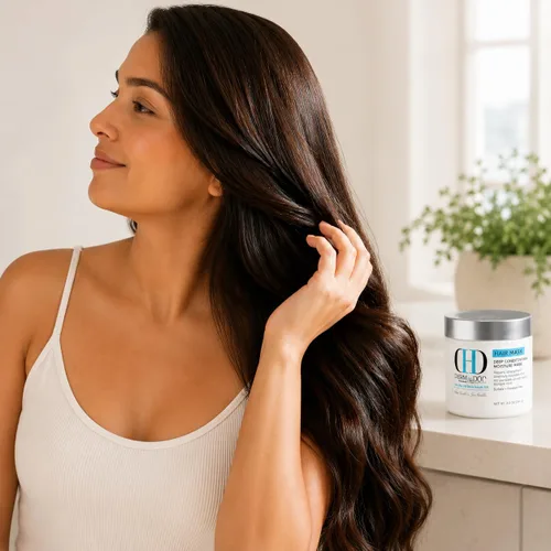 Vista 6 de Mascarilla para el cabello acondicionador profundo desarrollada por dermatólogos, desenredante hidratante para cabello seco, rizado, encrespado