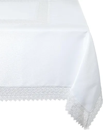 Vista 12 de Violet Linen Mantel de encaje Treasure, 70 pulgadas, redondo, marfil