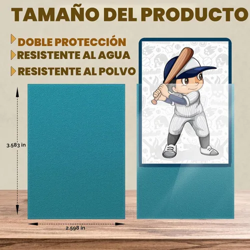Vista 2 de 100 fundas mate para tarjetas de colección, fundas protectoras de tamaño estándar, protectores de mazo de cartas para tarjetas de béisbol, tarjetas