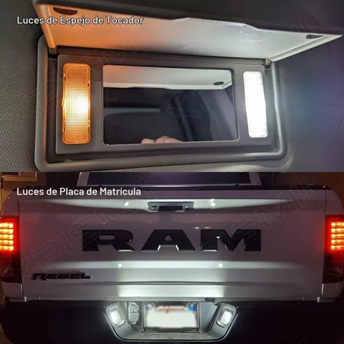 Vista 6 de Xpismii Kit de 12 luces LED blancas de 6000 K para interior Ram de 2009, 2010, 2011, 2012, 2013, 2014, 2015, 2016, 2017, 2018, Dodge Ram 1500 2500