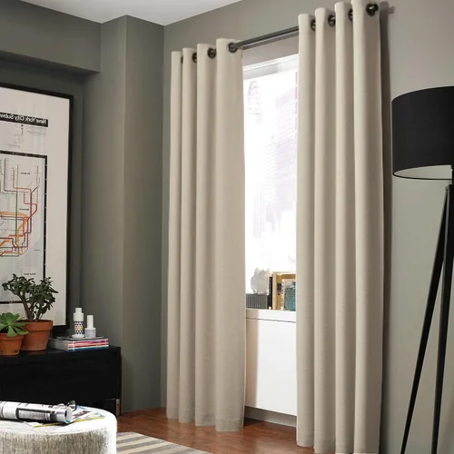 Vista 6 de Gorgeous Home - Panel de cortina de ventana de lino K92 de 1 pieza, liso, con ojales de bronce, 3 capas de forro de espuma, 100% térmica