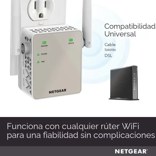 Vista 5 de Extensor de rango NETGEAR N300 de WiFi, Essentials Edition (EX2700)