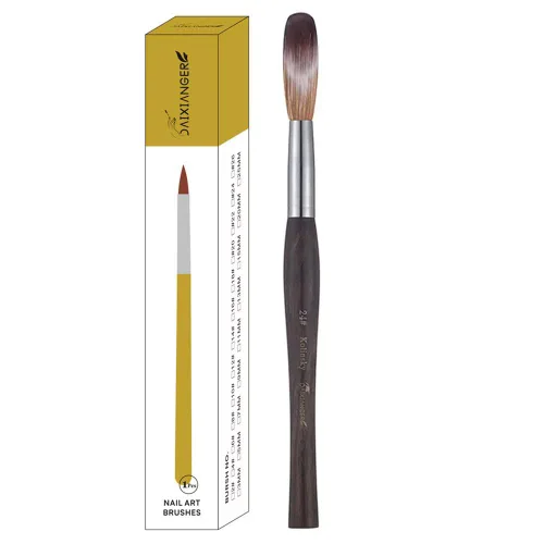 Vista 11 de Kolinsky Acrylic Nail Art Brush Size 16, Kolinsky Hair Oval Shaped for Acrylic Application, Professional Manicure Tool for Nail Extension & 3D