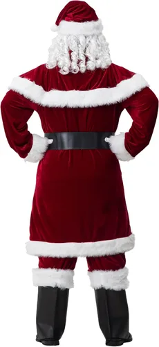 Vista 3 de habibee Santa Claus Costume Christmas 12pcs Deluxe Velvet Santa Suit for Adults Teenager