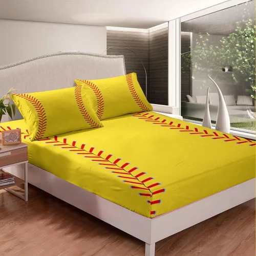 Vista 14 de Feelyou Juego de sábanas de béisbol para niños, juego de sábanas con temática deportiva de pelota, tamaño individual, para niños, adolescentes