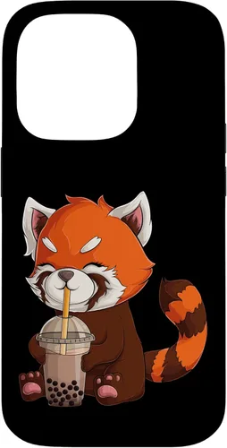 Vista 17 de Kawaii Red Panda Drinking Boba Bubble Tea Japanese Anime Case for iPhone 17