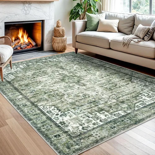 Vista 66 de SIILOOM Alfombra lavable de 2 x 3 pies, alfombra suave color taupe ceniza para entrada, tapete antideslizante para puerta de interior, tapete