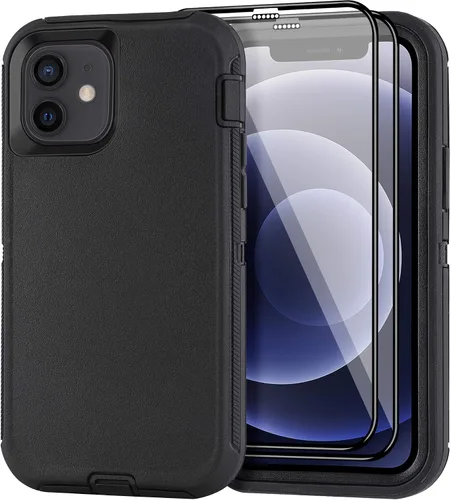 Vista 8 de Funda para iPhone 12 Mini con funda de clip para cinturón y 2 protectores de pantalla, funda de protección completa resistente de grado militar a