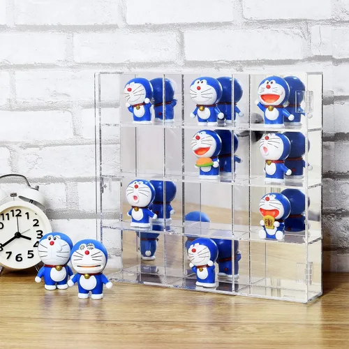 Vista 8 de Ikee Design Acrylic Mirrored Back 12 Compartment Organizer Display Case 12 compartimentos con espejo trasero