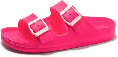 Vista 74 de FUNKYMONKEY - Sandalias bajas cómodas para mujer, hechas de etilvinilacetato, ajustables con hebilla doble