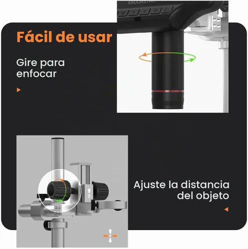 Vista 6 de Andonstar AD407 Pro 3D HDMI que suelda el microscopio digital