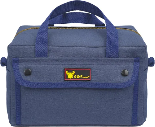 Vista 3 de Bolsa de lona encerada multiusos estilo militar, resistente al agua, correa ajustable, totalmente forrada, cierre de doble cremallera, uso pesado