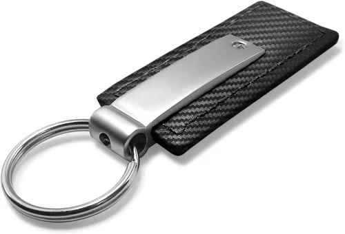 Vista 3 de AU-TOMOTIVE GOLD Llavero de cuero rectangular de fibra de carbono para Ford Mustang (negro), Negro -, Moderno